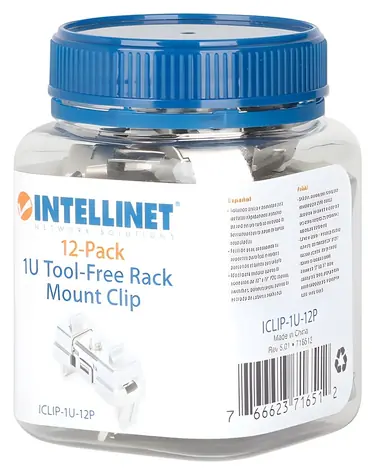 Intellinet 716512 / 1HE Rack-Montageclip / Edelstahl / 12 Stück