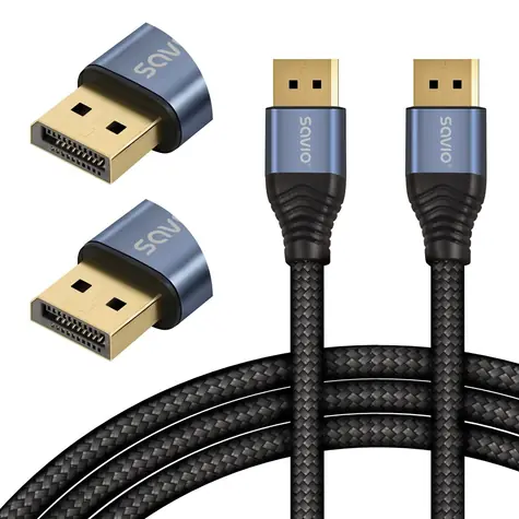 Savio CL-210 schwarzes DisplayPort-Kabel / 2 m / Buchse - Buchse