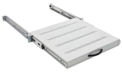 Triton 19" ausziehbares Regal 650 mm grau / vollständig ausziehbar / Tragkraft 45 kg