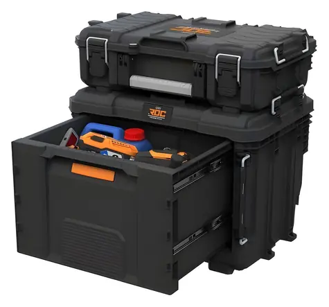 Keter ROC Pro Gear 2.0 XL Graphit / Werkzeugkasten mit Schublade / 26 l / 56,5 x 37,5 x 41,3 cm