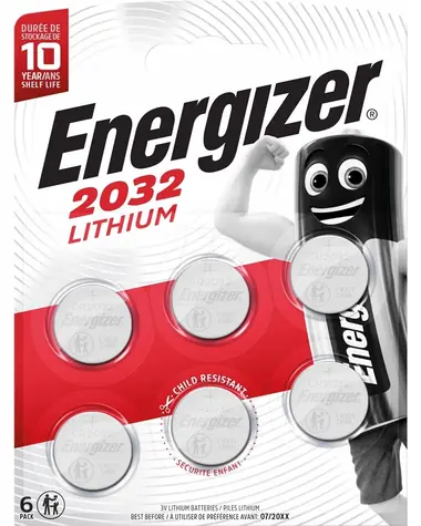 Energizer Lithium-Knopfzelle CR2032 / 6 Stück / 3 V