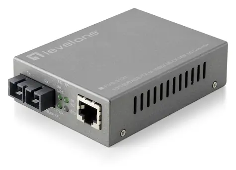 LevelOne WebSmart Medienkonverter RJ45-SC / Medienkonverter / RJ45 - SC (SM) / 20 km / 1310 nm