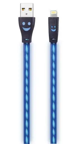 2GO blau / Lade- und Datenkabel / USB - Lightning / LED-Hintergrundbeleuchtung / 1 m
