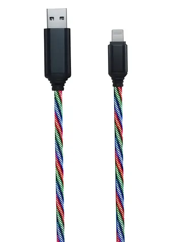 2GO Tricolor / Lade- und Datenkabel / USB - Lightning / LED-Hintergrundbeleuchtung / 1 m