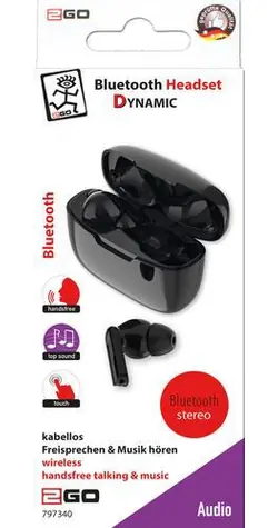 2GO TWS Dynamic Schwarz / Kabellose In-Ear-Kopfhörer / Bluetooth 5.0 / Touch-Steuerung / Ladecase