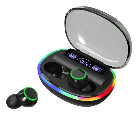 2GO Acoustic Ring schwarz / Kabellose Kopfhörer / True Wireless / LED / LCD-Displayhülle
