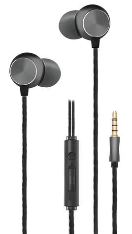 2GO Deluxe Kopfhörer, schwarz/anthrazit, In-Ear, mit Mikrofon und 3,5-mm-Klinkenstecker