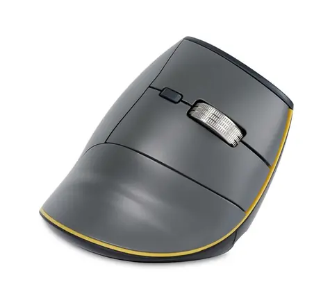 BakkerElkhuizen FastForward grau / Ergonomische kabellose Maus / Bluetooth 5.1 / 2,4 GHz / USB-C / 8 Tasten