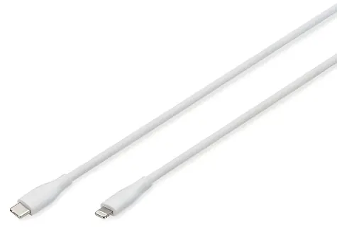 Digitus USB-C - Lightning weiß / Lade- und Datenkabel / Silikon / 0,5 m / MFI / 60 W / USB 2.0