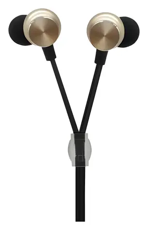 2GO In-Ear Luxus- Zipper-Design, Gold / In-Ear-Kopfhörer mit Mikrofon / 3,5-mm-Klinkenstecker / kabelgebunden