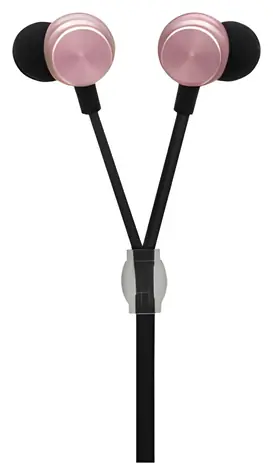 2GO In-Ear Luxus- Zipper, pinkfarben / In-Ear-Kopfhörer mit Mikrofon / 3,5-mm-Klinkenstecker / kabelgebunden / 3 Größen von Ohrstöpseln