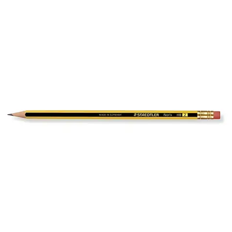 Staedtler Noris HB / Graphitstift / 12 Stück / Bruchsichere Mine / Mit Radiergummi