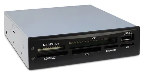 Inter-tech CI-02 schwarz / Speicherkartenleser / USB 2.0 / intern / 3,5"