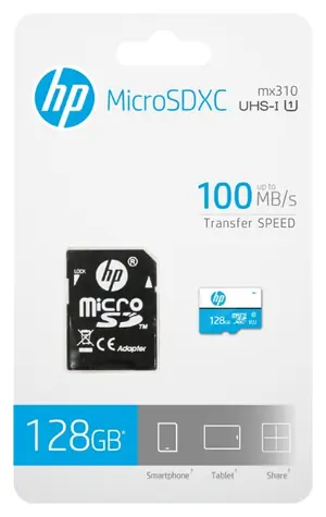 HP mx310 weiß / microSDXC-Speicherkarte / 128 GB / UHS-I / 100 MB/s