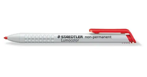 Staedtler Lumocolor Non-Permanent Rot / Marker / Pinselspitze 3 mm / Einziehbare Spitze