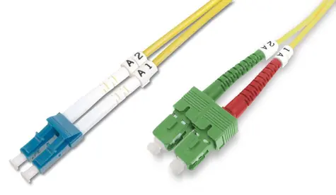 Digitus SC (APC) - LC (PC) / Optisches Patchkabel / Singlemode OS2 / Duplex / 2 m / gelb