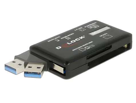 DeLock USB 3.2 Speicherkartenleser 6-in-1 / Kartenleser / 5 Gbit/s / CF, SD, microSD, MS, M2, xD
