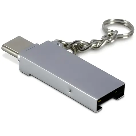 Inter-tech Kartenleser / Speicherkartenleser / MicroSD / USB-C + USB-A / Metallgehäuse
