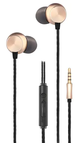 2GO Deluxe Schwarz/Gold / Kopfhörer / In-Ear / Mikrofon / 3,5-mm-Klinkenstecker