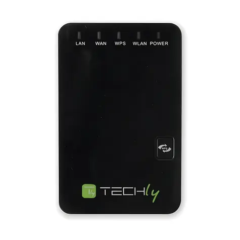 Techly 301078 / WLAN-N Mini-Router / 802.11n / 2,4 GHz / 300 Mbit/s / 1x WAN / 1x LAN / 2x Antenne