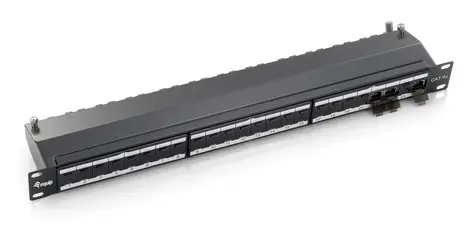 Patchpanel mit 24 Equip (RJ-45, Cat6a, FTP, 1 HE, 19 Zoll)