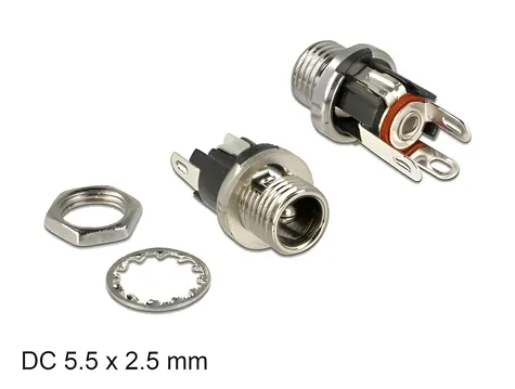 DeLock / Installation DC Buchse / 5,5 x 2,5 x 9,5 mm / Lötkontakte