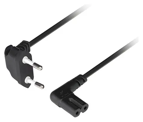 Lanberg CEE7/16 - C7 schwarz / Stromkabel / abgewinkelt / 3 m / VDE