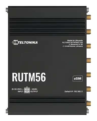 Teltonika RUTM56 / Industrierouter / Dual 5G & 4G LTE / Wi-Fi 5 / Dual-SIM & eSIM / VPN