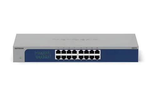 Netgear 16-Port Gigabit-Switch / Switch / Unmanaged / Metallgehäuse / MAC-Tabelle 8000 Artikel