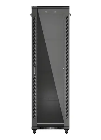 Lanberg Rackschrank schwarz / 19" / 42 HE / 600 x 800 mm / Glastür