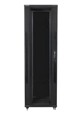 Lanberg FF01-8242-12BL schwarz / Rack-Schrank / 19" / 42 HE / 800 x 1200 mm / Glastür