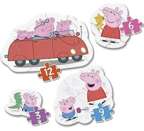 Clementoni Mein erstes Puzzle Peppa Pig 4-in-1 / 3, 6, 9, 12 Teile / ab 2 Jahren