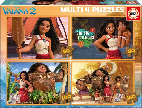 Educa Puzzle Vaiana 2 / 4in1 (50 & 80 & 100 & 150 Teile)