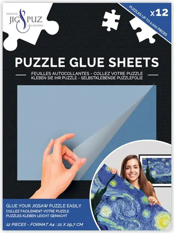 JIG&PUZ Klebefolie für Puzzles / 12 Blatt / 29,7 × 21 cm / für 2000 Teile