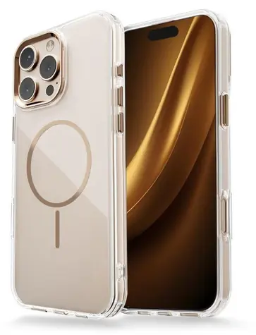 CPA Clear Thin Mag Gold / Rückseite / für Apple iPhone 17 Pro / MagSafe / transparent