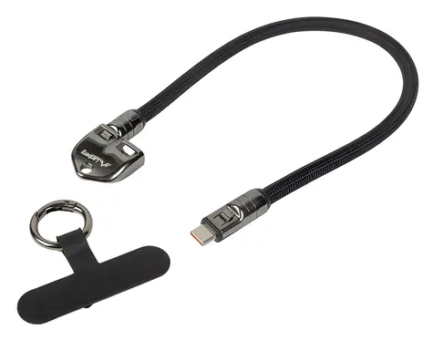 Lanberg USB-C - USB-C-Ladekabel, schwarz, Schlüsselanhänger, 0,3 m, 240 W