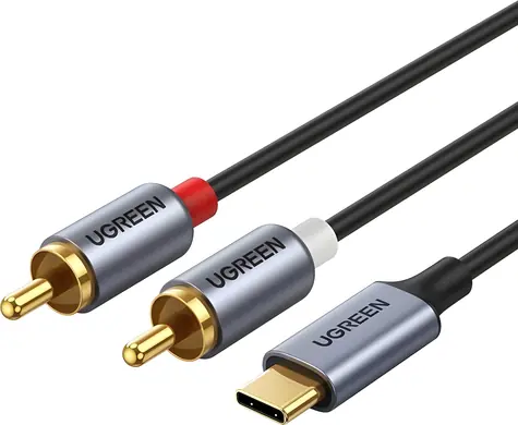 Ugreen USB-C - RCA grau / Audiokabel / Cinch / 1,5 m