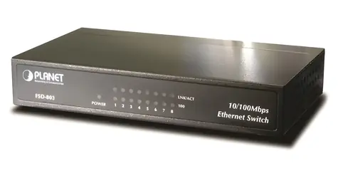 Planet FSD-803 / Switch / 8x 10/100 / Desktop / Metall / Lüfterlos