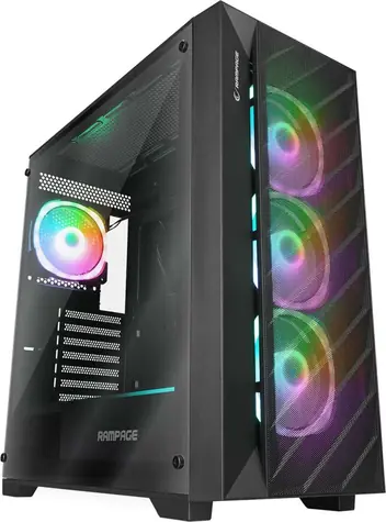 Rampage Prime Mesh ARGB schwarz / Gehäuse / Mesh-Panel / ARGB-Hintergrundbeleuchtung