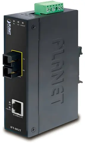Planet IFT-802T / Konverter / SC Multimode / 2 km / DIN / IP30
