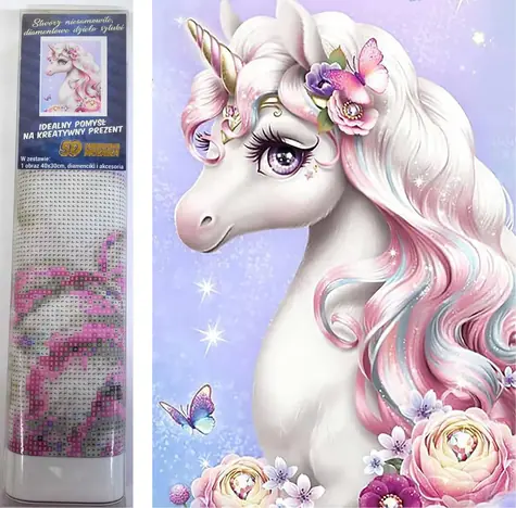 Diamantmalerei - Einhornmädchen / 30 x 40 cm