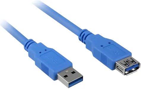 Sharkoon -blaues USB-3.0-Verlängerungskabel (USB-A, SuperSpeed 5 Gbit/s, 3 m)