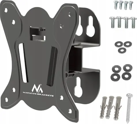 Maclean MC-415 schwarz / Wandhalterung für Fernseher + Monitor / 13-32" / VESA 100x100 / Tragkraft 30 kg