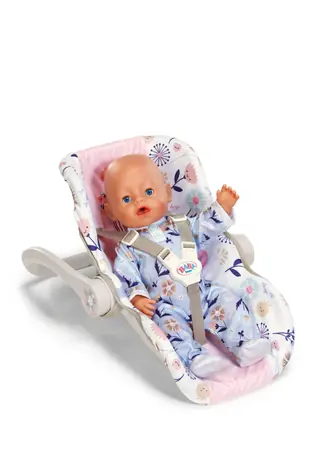 Zapf Creation BABY Babyschale Flowers / 36 und 43 cm / ab 3 Jahren / drehbarer Schiebegriff / 3-Punkt-Gurt