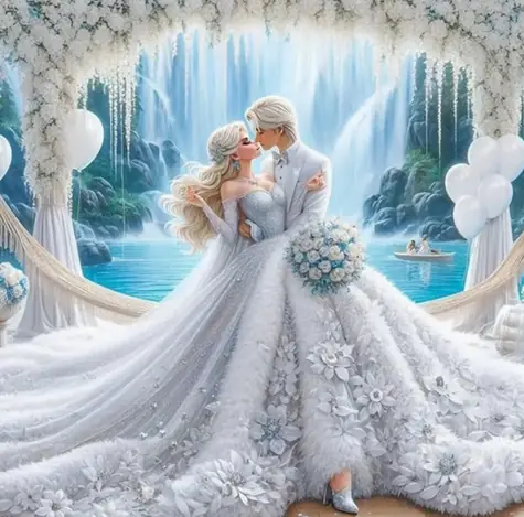 Diamantmalerei - Hochzeit / 30 x 40 cm