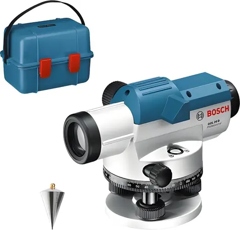 BOSCH GOL 26 D Professional / Optische Wasserwaage / Reichweite 100 m / 26-fache Vergrößerung / Schutzart IP54 / Tasche