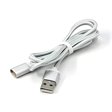 Neutraler magnetischer USB-A-Anschluss, silberfarben / Kabel / USB 2.0 / 1 m