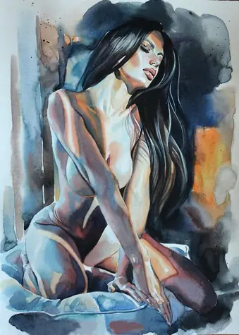 Diamantmalerei - Akt einer Frau / 30 x 40 cm