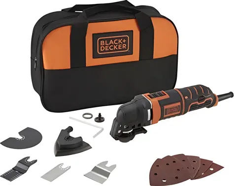 Black&Decker MT300SA2-QS / Multifunktionswerkzeug / 300 W / Super-Lok Schnellverschluss / Zubehör im Set