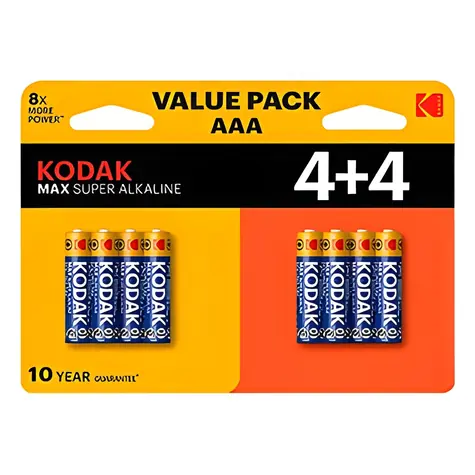Kodak MAX SUPER / Alkaline-Batterie AAA / 8 Stück / LR03